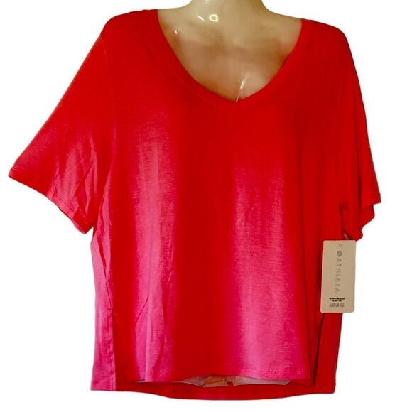 Athleta Nighttime Bliss Sleep Tee NEW WITH TAGS Hot Pink Tencel Lyocell  Size S - Picture 2 of 13